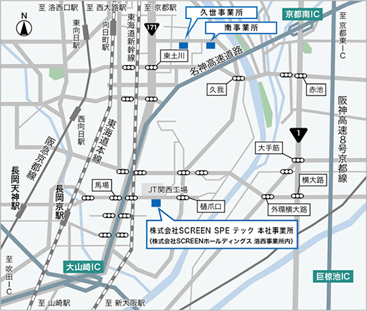 株式会社SCREEN SPEテック本社事業所の周辺地図